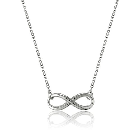 Infinity Necklace - Plain Sterling Silver w/chain - Click Image to Close